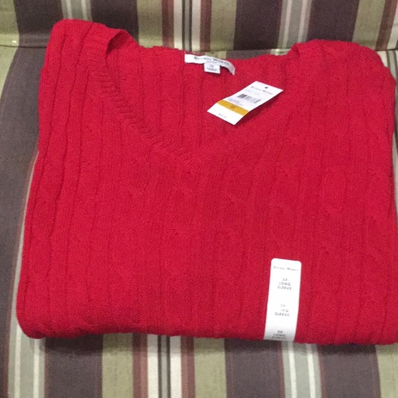 Studio Works Comfy 91% COTTON Sweater in cool red Size 2x or 3x NWT - Fast Ship! - Picture 2 of 4